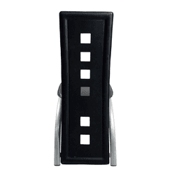 image-4pcs long backrest square hollow decoration PU leather dining chair round tube black cushion electroplating chair leg N201(Replace encoding13029118)