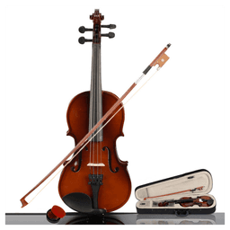 image-New 1/4 Acoustic Violin Case Bow Rosin Natural