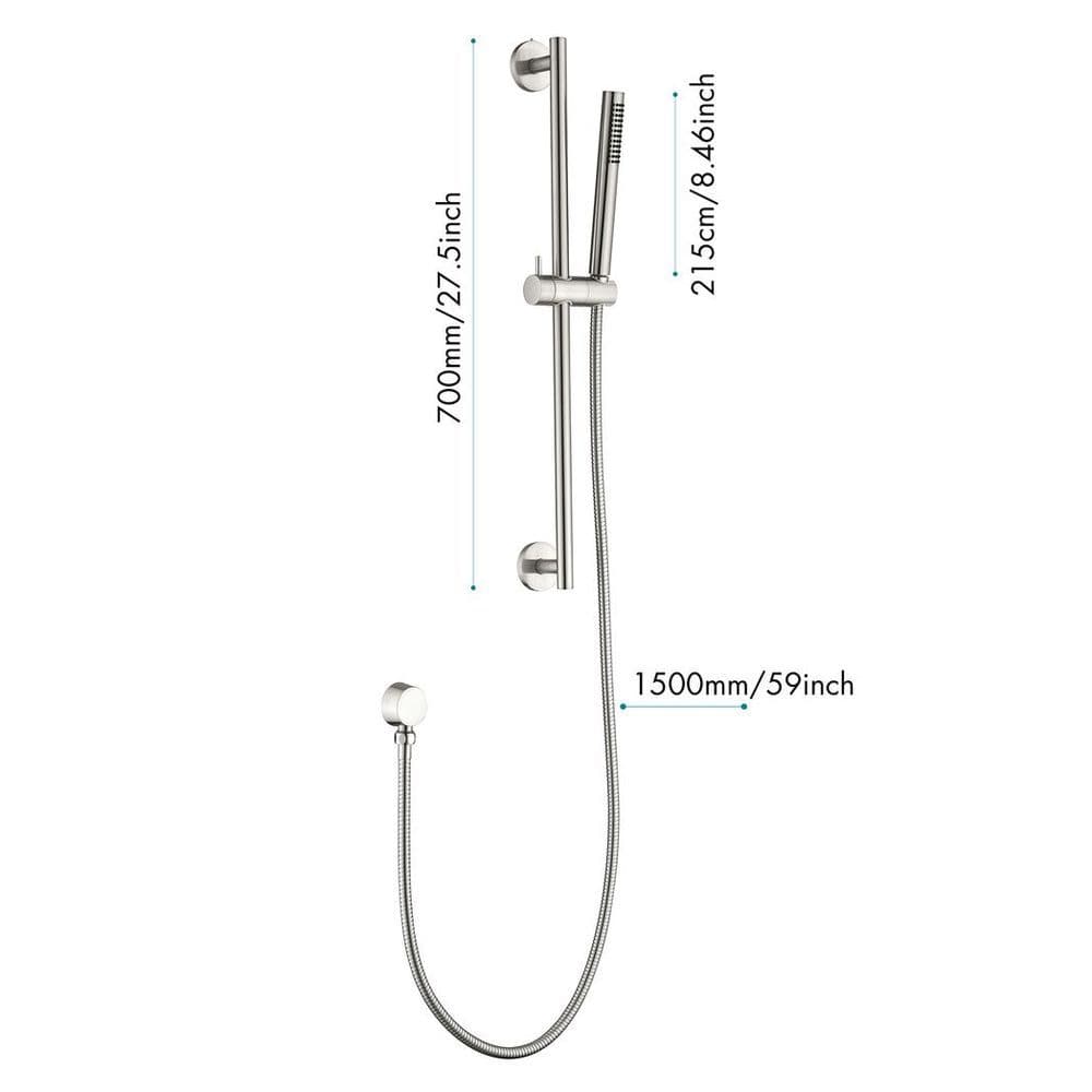 image-Eco-Performance Handheld Shower with 28-Inch Slide Bar and 59-Inch Hose