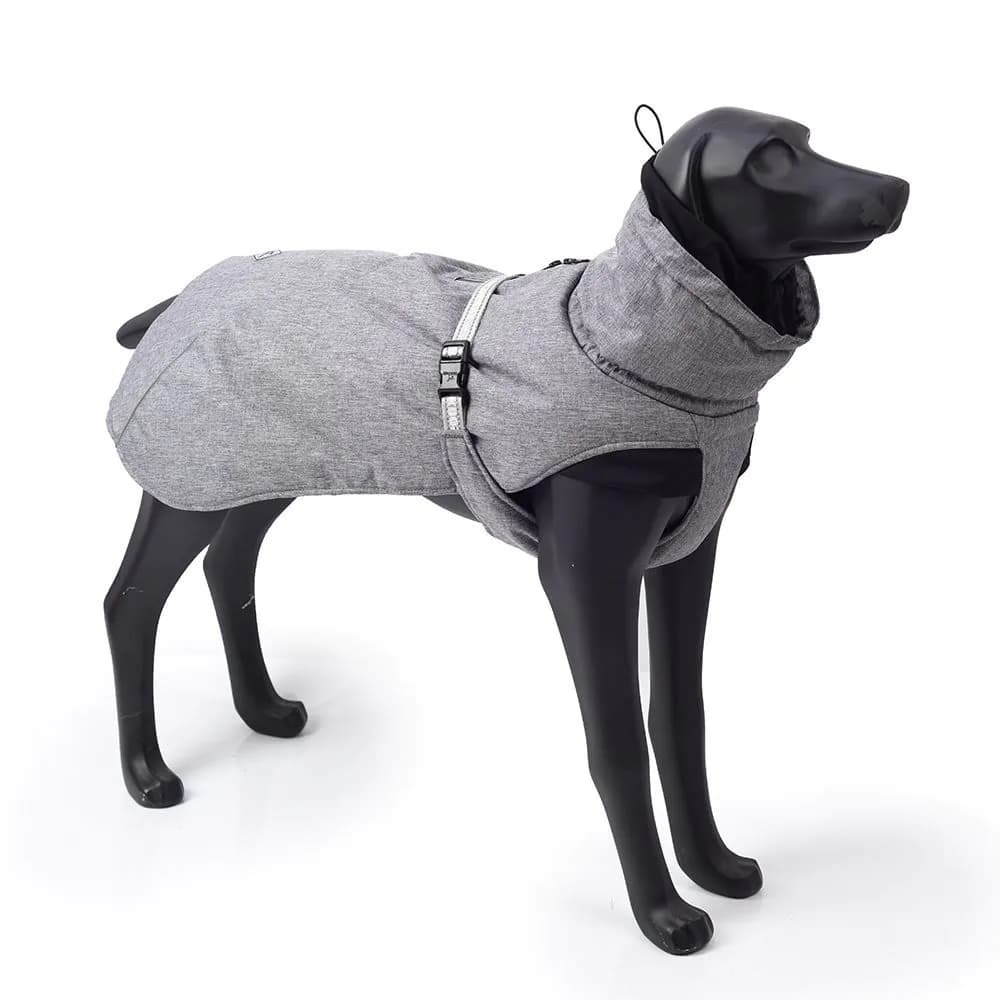 image-New Style Dog Winter Jacket with Waterproof Warm Polyester Filling Fabric-(gray,size L)
