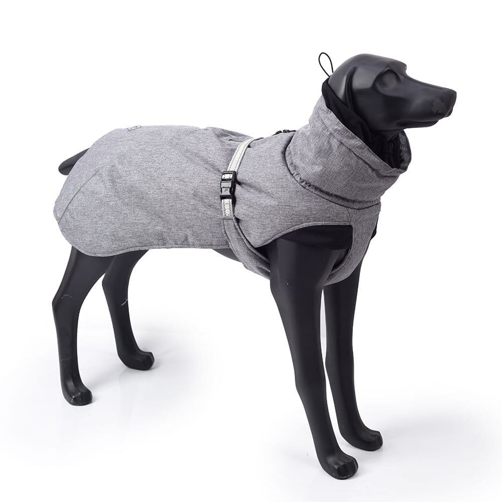 image-New Style Dog Winter Jacket with Waterproof Warm Polyester Filling Fabric-(gray,size L)