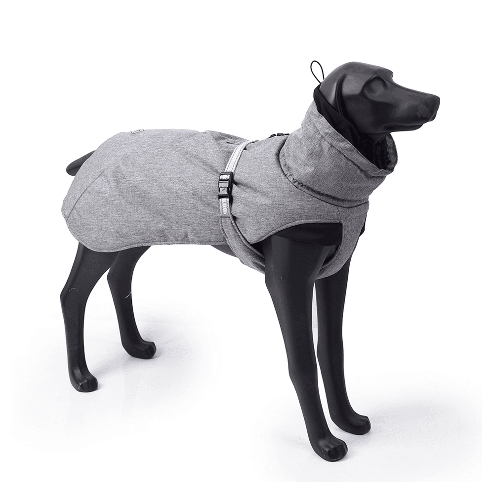 image-New Style Dog Winter Jacket with Waterproof Warm Polyester Filling Fabric-(gray,size L)