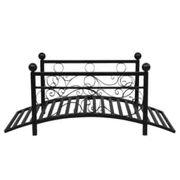 image-102*51*43cm Garden With Round Iron Ball Flat Top Handrail Garden Iron Bridge Black