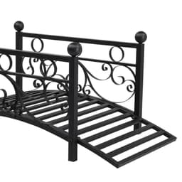 image-102*51*43cm Garden With Round Iron Ball Flat Top Handrail Garden Iron Bridge Black