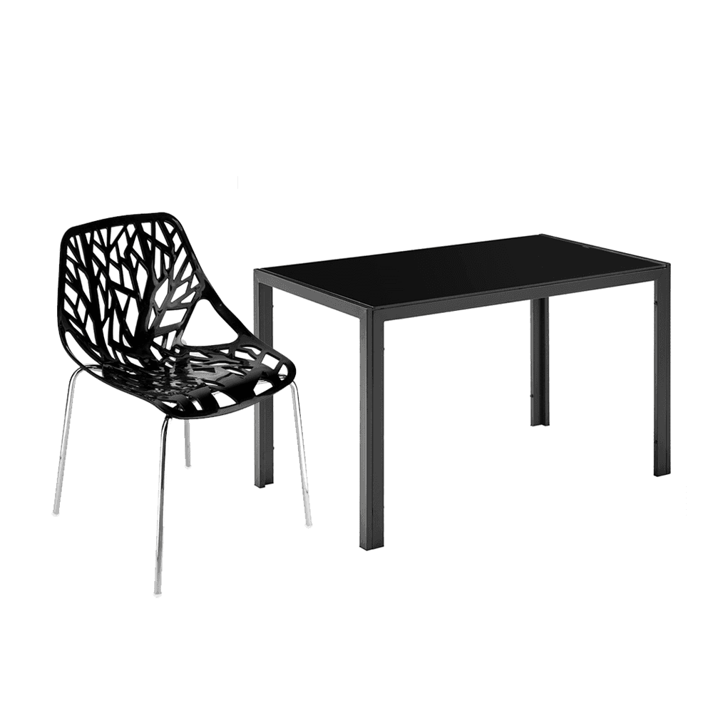 image-4pcs Bird's Nest Style Lounge Chair Black
