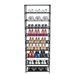 image-10 Tier Stackable Shoe Rack Storage Shelves - Stainless Steel Frame Holds 50 Pairs Of Shoes