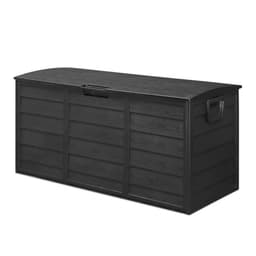 image-75gal 280L Outdoor Garden Plastic Storage Deck Box Chest Tools Cushions Toys Lockable Seat BLACK