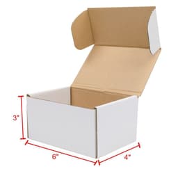 image-50 Corrugated Paper Boxes 6x4x3"(15.2*10*7.6cm) White Outside and Yellow Inside