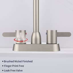 image-2 Handles Bathroom Sink Faucet, Brushed Nickel Centerset RV Bathroom Faucets for 3 Hole