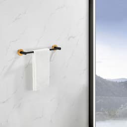image-Bathroom Hardware Set, Thicken Space Aluminum 6 PCS Towel bar Set- Black Gold 24 Inches Wall Mounted