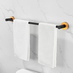 image-Bathroom Hardware Set, Thicken Space Aluminum 6 PCS Towel bar Set- Black Gold 24 Inches Wall Mounted