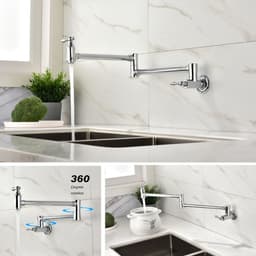 image-Folding faucet Pot Filler Faucet Wall Mount
