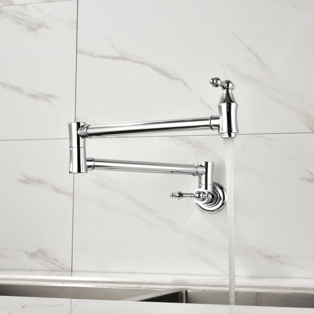 image-Folding faucet Pot Filler Faucet Wall Mount