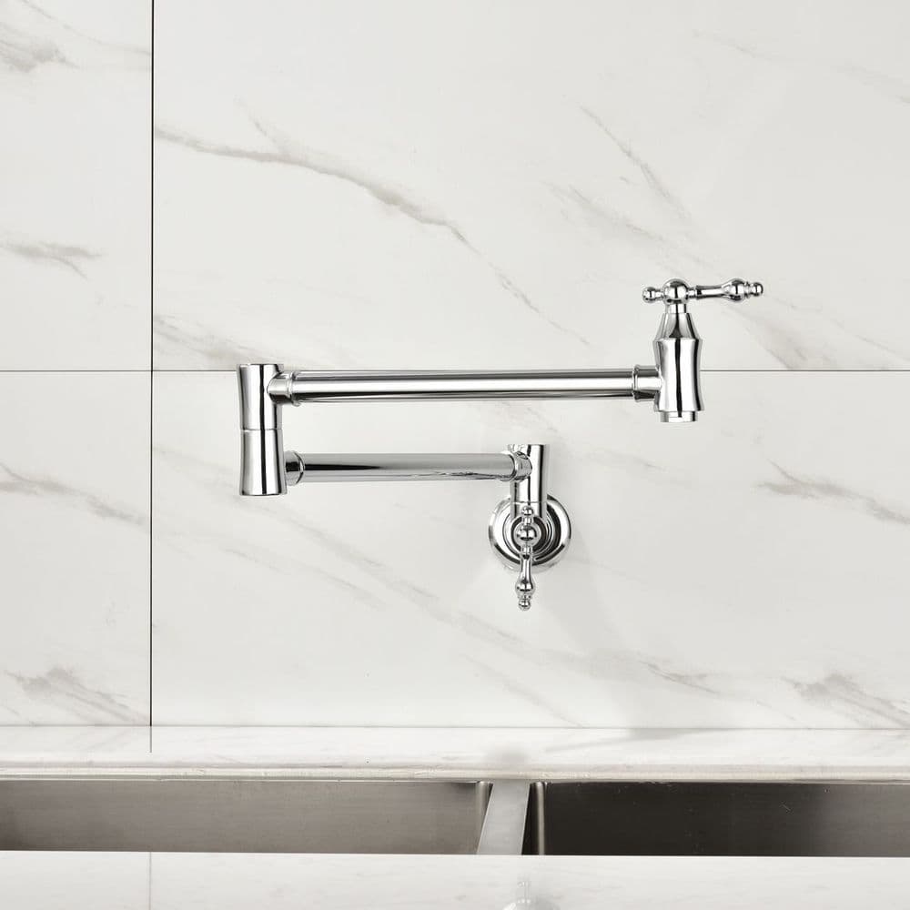 image-Folding faucet Pot Filler Faucet Wall Mount
