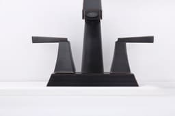 image-2-Handle Bathroom Sink Faucet Oil Rubbed Bronze 4 Inches Centerset Vanity Faucet 3 Hole Bathroom Faucet with Pop Up Drain & Supply Lines Modern Commercial Bathroom Faucets Lavatory Faucet Lead-Free