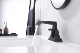 image-2-Handle Bathroom Sink Faucet Oil Rubbed Bronze 4 Inches Centerset Vanity Faucet 3 Hole Bathroom Faucet with Pop Up Drain & Supply Lines Modern Commercial Bathroom Faucets Lavatory Faucet Lead-Free