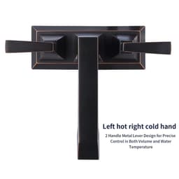image-2-Handle Bathroom Sink Faucet Oil Rubbed Bronze 4 Inches Centerset Vanity Faucet 3 Hole Bathroom Faucet with Pop Up Drain & Supply Lines Modern Commercial Bathroom Faucets Lavatory Faucet Lead-Free