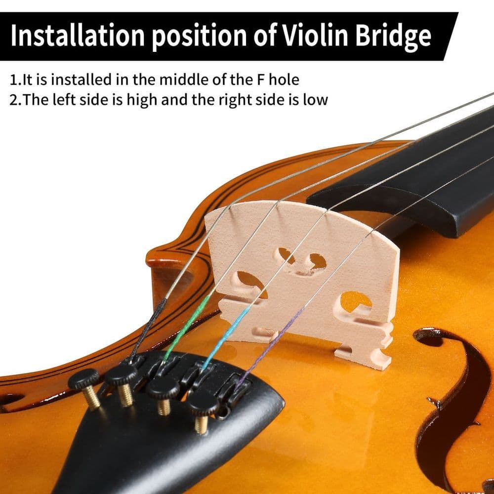 image-【Do Not Sell on AmazonFull Size 4/4 Violin Set for Adults Beginners Students with Hard Case,Violin Bow,Shoulder Rest,Rosin,Extra Strings and Sordine