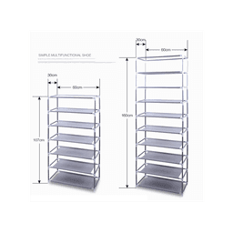 image-Fashionable Room-saving 9 Lattices Non-woven Fabric Shoe Rack Coffee
