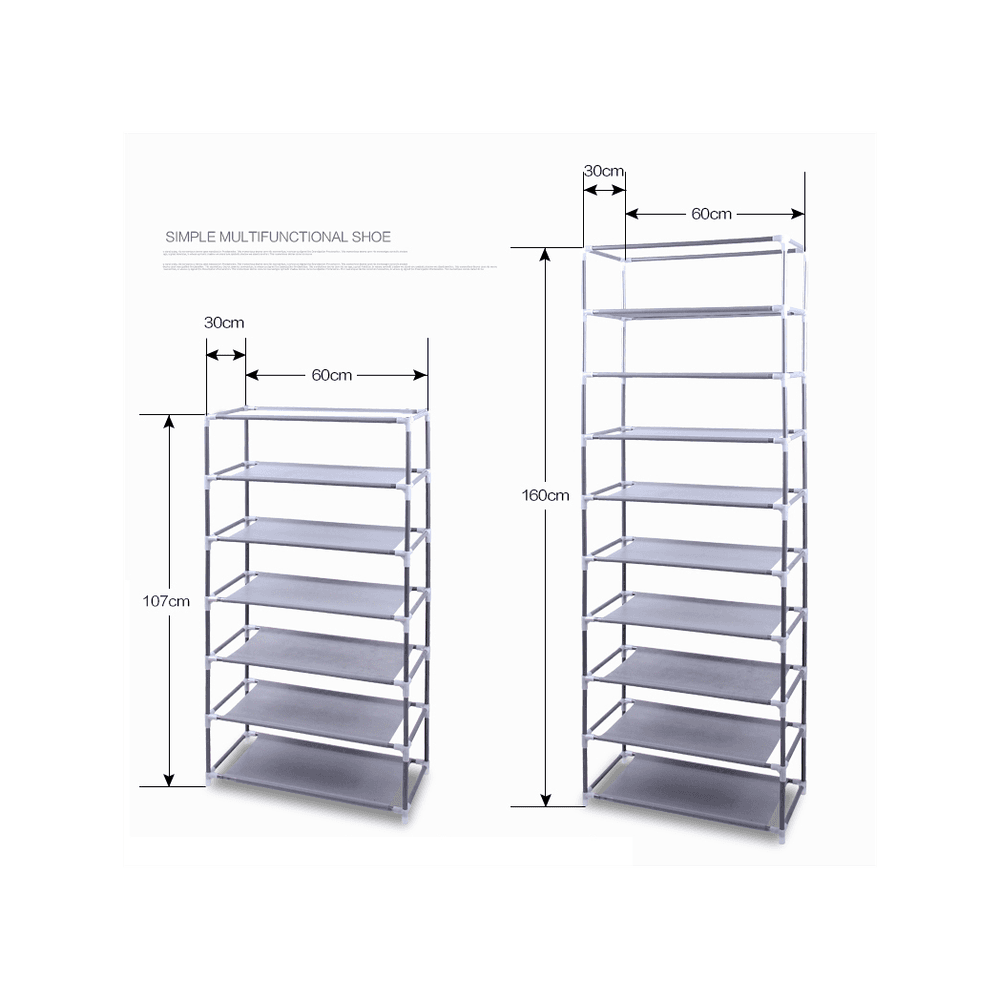 image-Fashionable Room-saving 9 Lattices Non-woven Fabric Shoe Rack Coffee