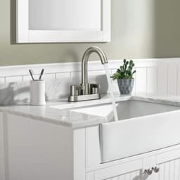 image-Bathroom Faucet 2 Handle Centerset Bathroom Sink Faucet with Pop Up Drain Assembly, 4 Inches Bathroom Vanity Lavatory Faucet 3 Holes Brushed Nickel
