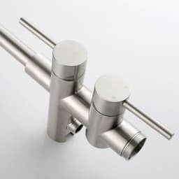 image-Mount Bathtub Faucet Freestanding Tub Filler Brushed Nickel Standing High Flow Shower Faucets with Handheld Shower Mixer Taps Swivel Spout