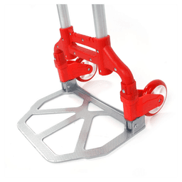 image-Portable Aluminium Cart Folding Dolly Push Truck Hand Collapsible Trolley Luggage Red