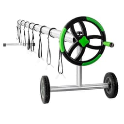 image-21ft Load-Bearing 60kg Aluminum Disc Version Aluminum Tube Five Sections (1.6m Without Groove) Swimming Pool Cover Reel Green