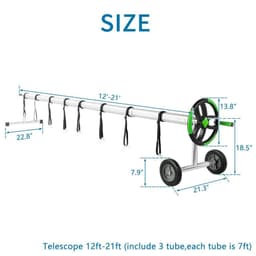 image-21ft Load-Bearing 60kg Aluminum Disc Version Aluminum Tube Five Sections (1.6m Without Groove) Swimming Pool Cover Reel Green