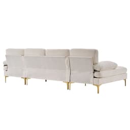 image-U-Shaped 4-Seat Indoor Modular Sofa Creamy-White