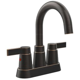 image-Bathroom Faucet Oil Rubbed Bronze 2-Handle Bathroom Sink Faucet 360 Degree High Arc Swivel Spout Centerset 4 Inch Vanity Faucet Bathroom Faucet 3 Holes Lavatory Faucet