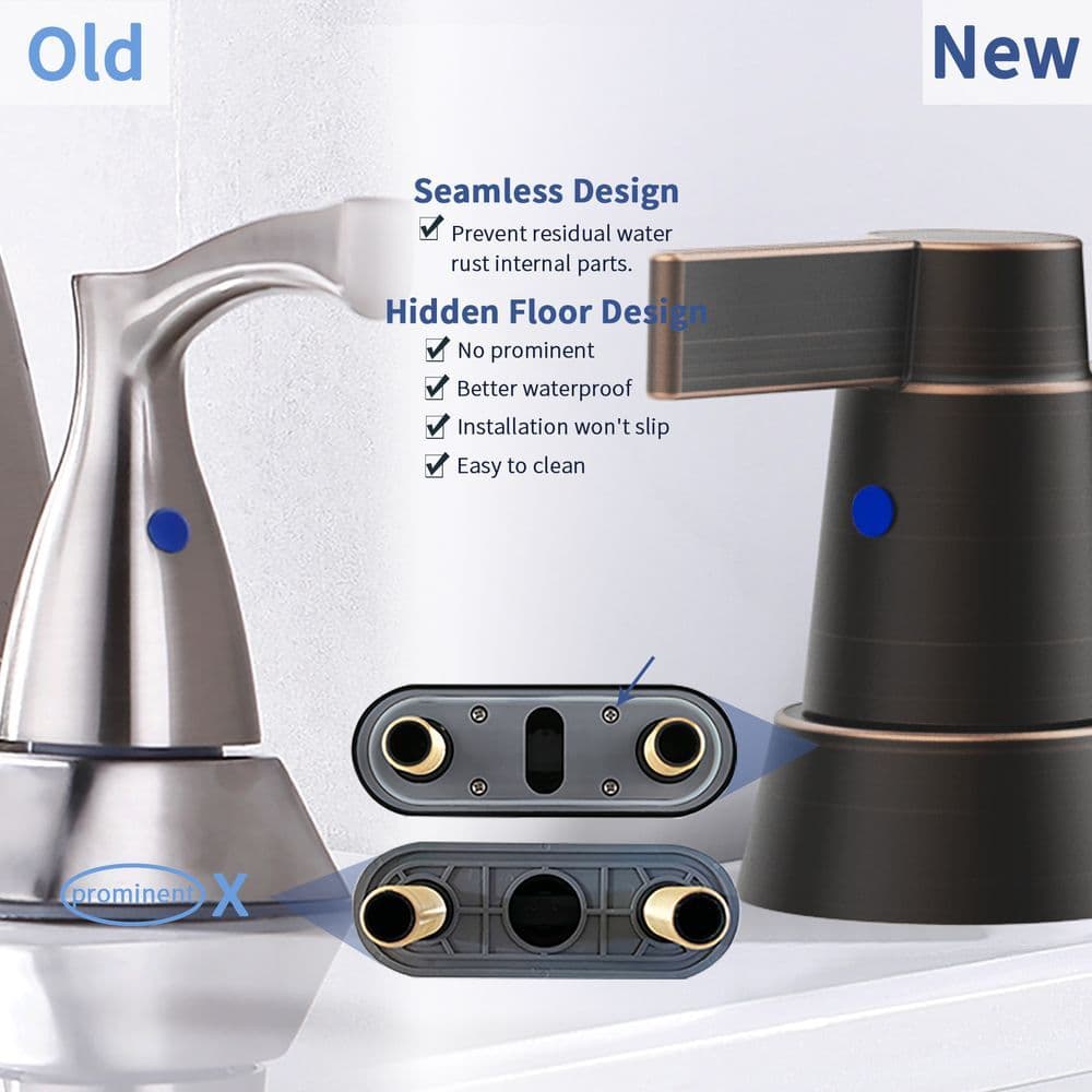 image-Bathroom Faucet Oil Rubbed Bronze 2-Handle Bathroom Sink Faucet 360 Degree High Arc Swivel Spout Centerset 4 Inch Vanity Faucet Bathroom Faucet 3 Holes Lavatory Faucet