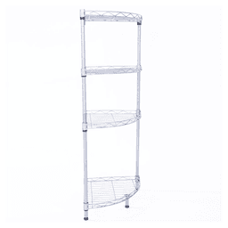 image-XM-243S Fan-shaped Carbon Steel Metal Assembly 4-Tier Storage Rack Silver Gray