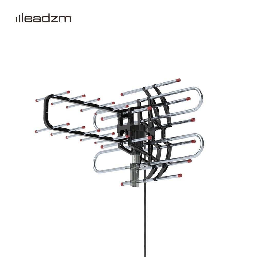 image-TA-851B 360°Rotation UV Dual Frequency 45-860MHz 22-38dB Open Antenna Silver