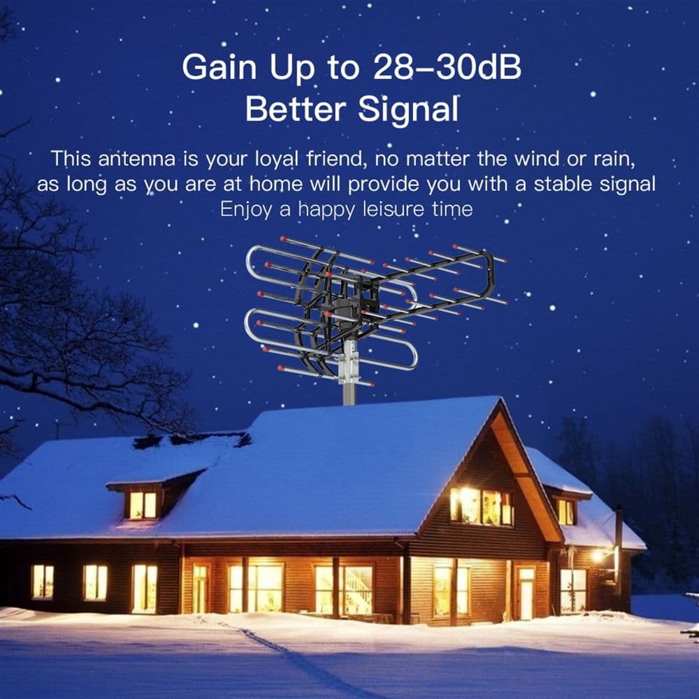 image-TA-851B 360°Rotation UV Dual Frequency 45-860MHz 22-38dB Open Antenna Silver