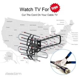 image-TA-851B 360°Rotation UV Dual Frequency 45-860MHz 22-38dB Open Antenna Silver