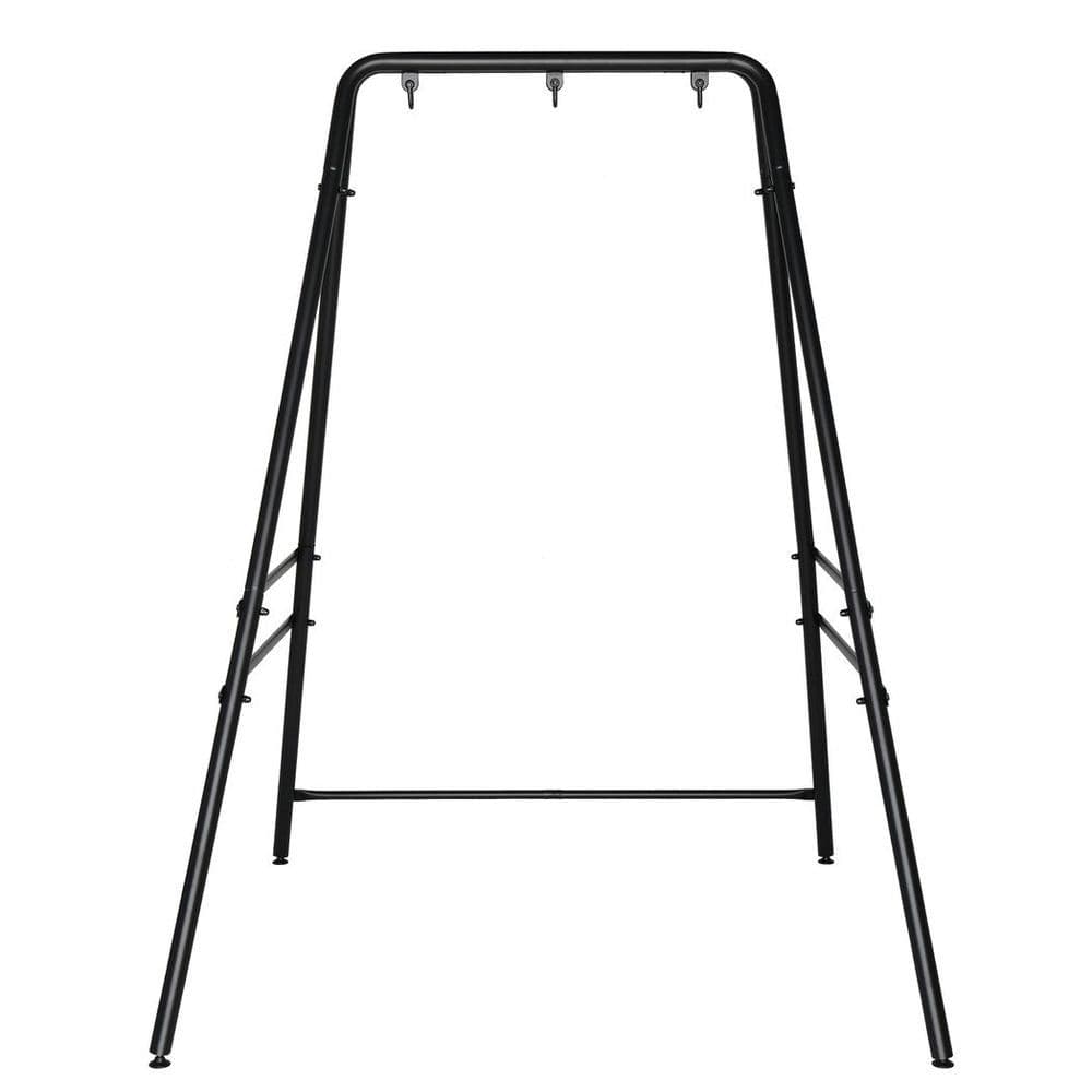 image-133*137*180cm Wrought Iron Four-Legged Standing 200kg Three Rings Hanging Chair Frame Black