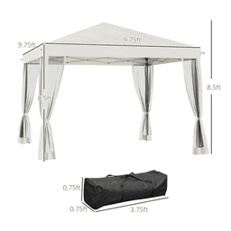 image-3X3M Pop Up Canopy Party Tent with Netting, Instant Gazebo Ez up Screen House Room with Carry Bag Height Adjustable-AS