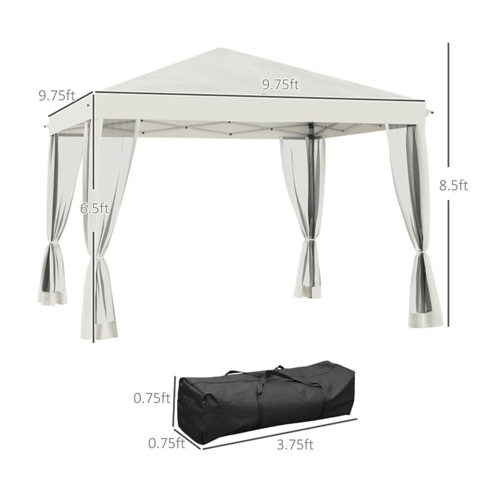 image-3X3M Pop Up Canopy Party Tent with Netting, Instant Gazebo Ez up Screen House Room with Carry Bag Height Adjustable-AS