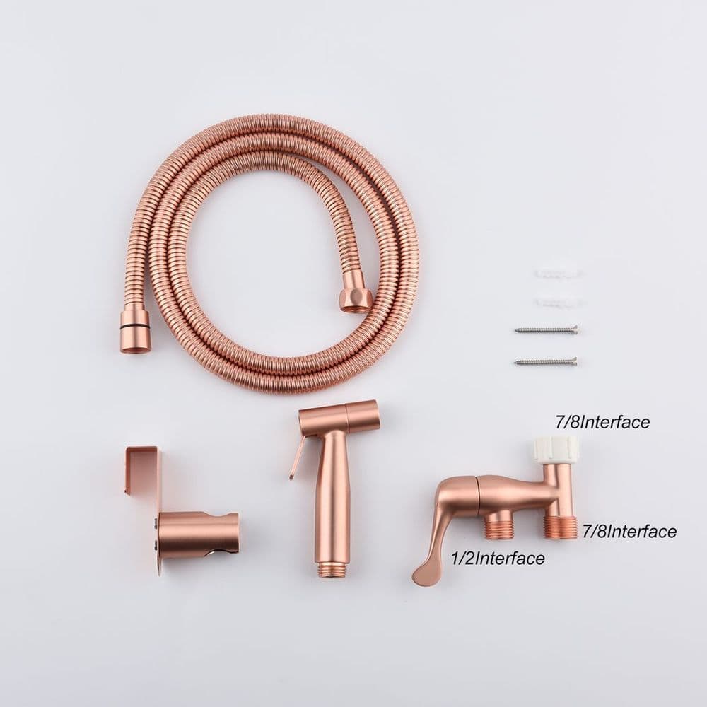 image-Bidet Sprayer for Toilet, Handheld Cloth Sprayer, Bathroom Sprayer Kit Spray Attachment with Hose, Stainless Steel Easy Install Great Water Pressure for Bathing Pets, Feminine Hygiene