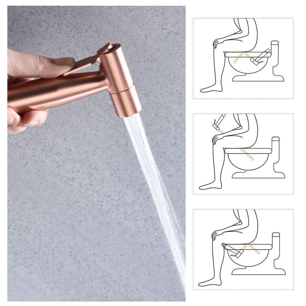 image-Bidet Sprayer for Toilet, Handheld Cloth Sprayer, Bathroom Sprayer Kit Spray Attachment with Hose, Stainless Steel Easy Install Great Water Pressure for Bathing Pets, Feminine Hygiene