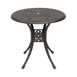 image-78*78*75cm Circular Diamond Top Courtyard Cast Aluminum Table Bronze