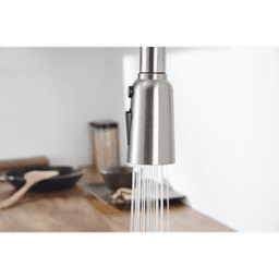 image-Kitchen Sink Faucet with Pull Out Sprayer Brushed Nickle,Stainless Steel High Arc Kitchen Sink Faucet, 3 Way Setting Single Handle Kitchen Faucets with Deck Plate