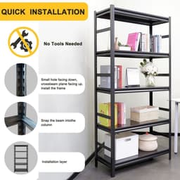 image-H72 * W35.4 * D15.7 Storage Shelves 5 Tier Heavy Duty Metal Shelving Unit Adjustable Shelving Units and Storage Rack Kitchen Garage Shelf