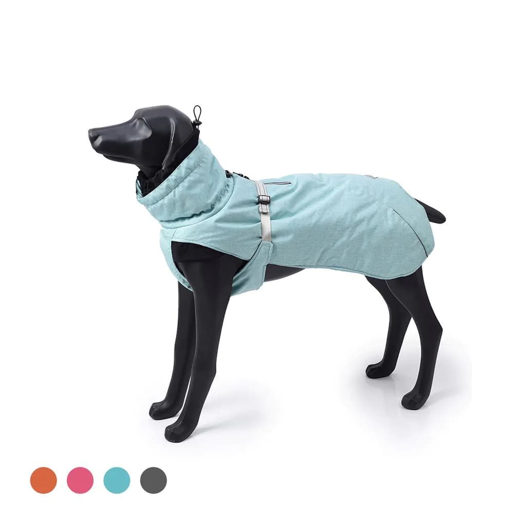 image-New Style Dog Winter Jacket with Waterproof Warm Polyester Filling Fabric--(Blue,size L)