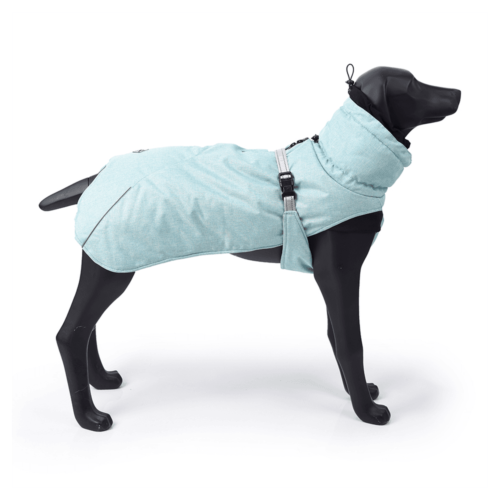 image-New Style Dog Winter Jacket with Waterproof Warm Polyester Filling Fabric--(Blue,size L)