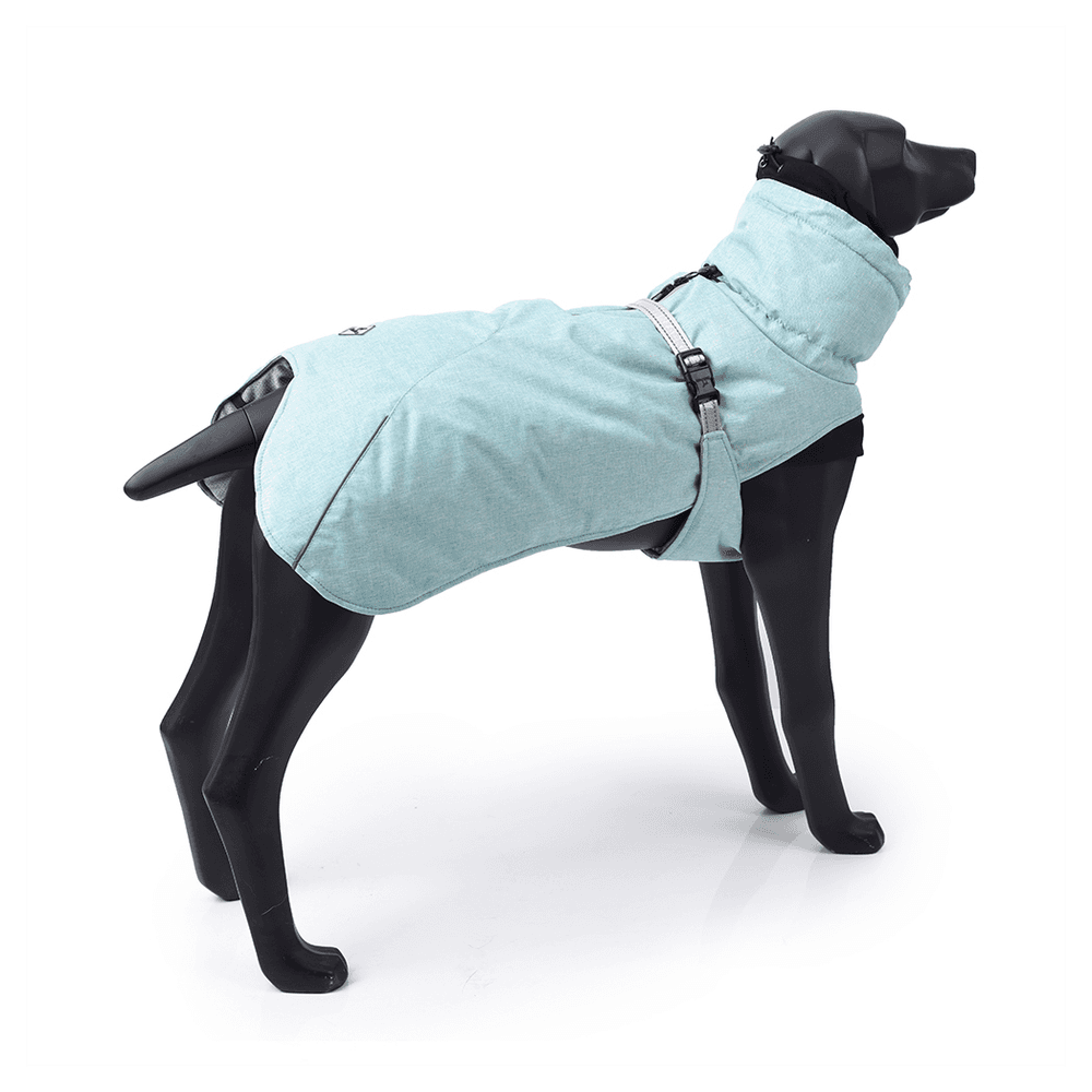 image-New Style Dog Winter Jacket with Waterproof Warm Polyester Filling Fabric--(Blue,size L)