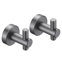 image-Round Base Wall Hanging Hook - Gun Grey Hook, 2 Pack, for Entry Shoe Cabinet, Wardrobe Bathroom Bedroom Furniture Hardware