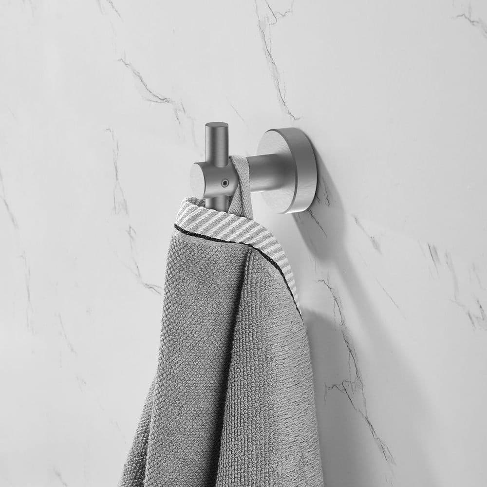 image-Round Base Wall Hanging Hook - Gun Grey Hook, 2 Pack, for Entry Shoe Cabinet, Wardrobe Bathroom Bedroom Furniture Hardware