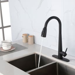 image-Kitchen Faucets with Pull Down Sprayer, Kitchen Sink Faucet with Pull Out Sprayer, Fingerprint Resistant, Single Hole Deck Mount, Single Handle Copper Kitchen Faucet,